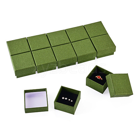 12Pcs Cardboard Paper Jewelry Storage Boxes with Sponge CON-TA0001-43A-1