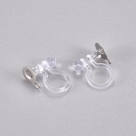 304 Stainless Steel and Plastic Clip-on Earring Findings X-STAS-G225-28P-1
