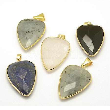 Faceted Natural Mixed Stone Pendants G-F340-02-1