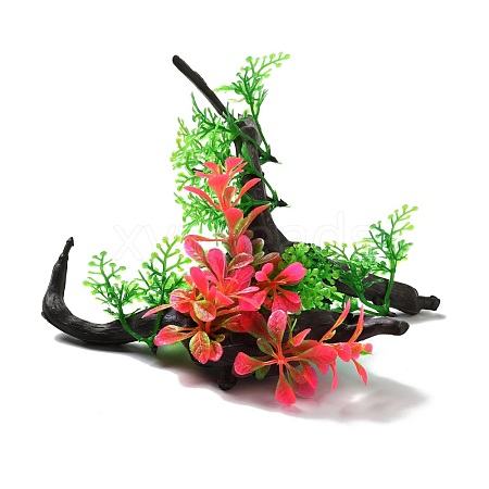 Plastic Artificial Tree Root Plants Decor DJEW-G025-08-1