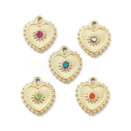 304 Stainless Steel Rhinestone Pendants STAS-L283-33G-1