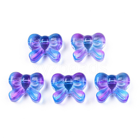 Transparent Spray Painted Glass Beads LS-GLAA-N035-025-G02-1