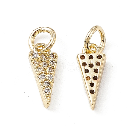 Brass Micro Pave Clear Cubic Zirconia Charms KK-E068-VB246-1