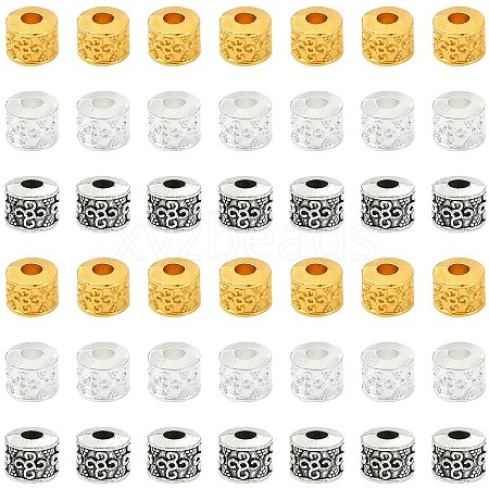90Pcs 3 Colors Tibetan Style Alloy Beads TIBEB-YW0001-41-1