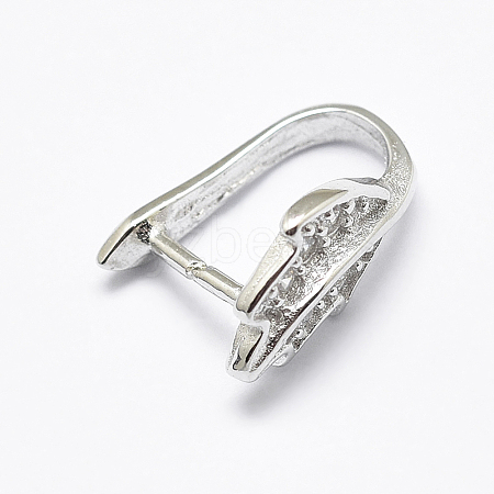 Anti-Tarnish Rhodium Plated 925 Sterling Silver Micro Pave Cubic Zirconia Pendant Bails STER-E053-04P-1