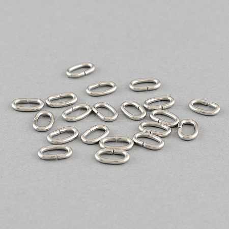 Tarnish Resistant 304 Stainless Steel Open Jump Rings Oval Jump Rings STAS-Q186-03-8x5mm-1