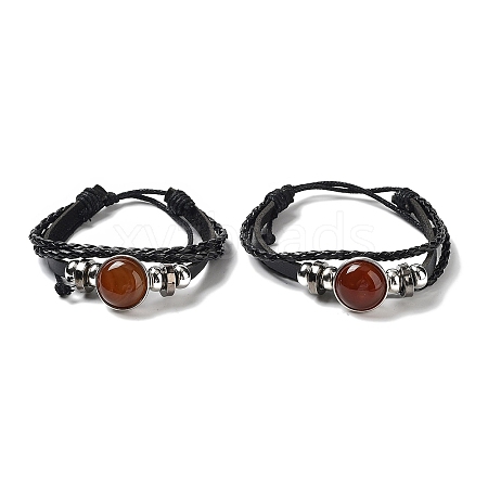 Natural Natural Carnelian Multi-strand Bracelets BJEW-Q337-01D-1