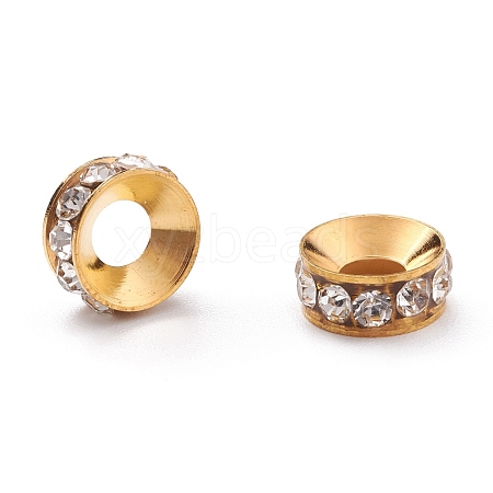 Brass Rhinestone Spacer Beads RB-A020-9mm-01G-1