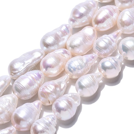 Natural Baroque Pearl Keshi Pearl Beads Strands PEAR-S019-02E-03-1