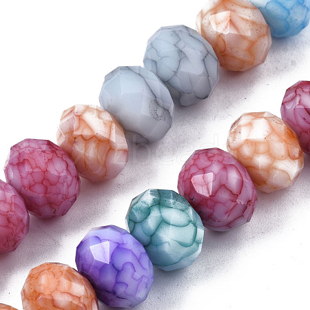 Opaque Baking Painted Glass Beads Strands EGLA-N006-009B-A18-1