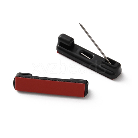 Plastic Adhesive Back Bar Pins with Platinum Iron Pins LS-KY-D025-01B-01-1