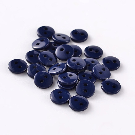 2-Hole Flat Round Resin Sewing Buttons for Costume Design BUTT-E119-28L-11-1