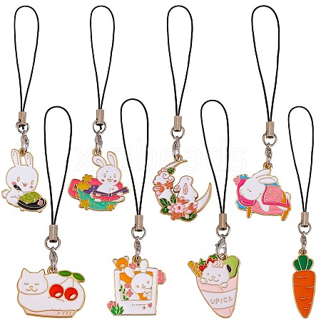 Alloy Enamel Pendants Mobile Strap HJEW-SW00035-1