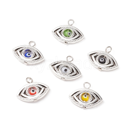 Handmade Evil Eye Lampwork Pendants PALLOY-JF01782-1