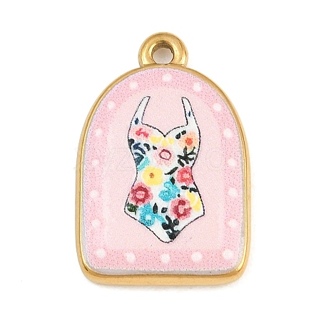 Printed 304 Stainless Steel Pendants SA-CBA7467-01B-G-1