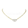 5MM Two Tone 304 Stainless Steel Textured Figaro Chain Necklaces NJEW-JN06466-01-3