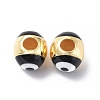 Evil Eyes Brass Enamel Beads KK-F845-15G-2