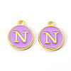 Golden Plated Alloy Enamel Charms X-ENAM-S118-10N-1