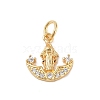 Brass Micro Pave Clear Cubic Zirconia Charms KK-E111-32I-G-1