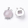 Natural Rose Quartz Box Clasps G-E427-13P-1