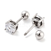 Square 316 Surgical Stainless Steel Pave Cubic Zirconia Cartilage Earrings for Women Men EJEW-Z050-33A-02P-2