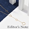 Ion Plating(IP) 304 Stainless Steel Ring Tassel Pendant Cable Chain Necklaces for Women NJEW-P320-04G-3