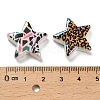 Rainbow Iridescent Printed Opaque Acrylic Beads OACR-D316-01A-02-3