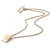 Titanium Steel Initial Letter Rectangle Pendant Necklace for Men Women NJEW-E090-01G-04-2