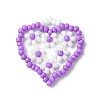 Glass Seed Beaded Heart with Flower Pendants PALLOY-MZ00529-03-1