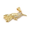 Rack Plating Brass Micro Pave Cubic Zirconia Pendants KK-E072-13G-1