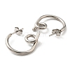 304 Stainless Steel Twist Knot Stud Earrings for Women EJEW-F319-09P-3