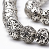 Electroplated Natural Lava Rock Beads Strands X-G-T098-01B-10-3