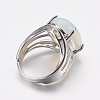 Opalite Wide Band Finger Rings X-RJEW-K224-A09-2