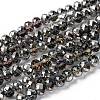 Electroplate Glass Faceted Rondelle Beads Strands EGLA-D020-10x8mm-21-1