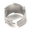 Non-Tarnish 304 Stainless Steel Open Cuff Ring RJEW-C067-12P-3