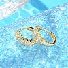 Brass Micro Pave Clear Cubic Zirconia Hoop Earrings EJEW-C122-02G-2