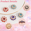 Gorgecraft 18Pcs 3 Colors 1-Hole Alloy Rhinestone Shank Buttons BUTT-GF0003-61-6