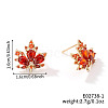 Cute Luxe Maple Leaf Sparkly Brass Stud Earrings for All Occasions QV1797-2-1