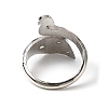 Zinc Alloy Peacock Open Cuff Ring RJEW-WH0003-05B-2