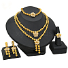 Alloy Micro Pave Clear Cubic Zirconia Jewelry Sets WG5582A-01-5