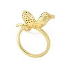 Flower Brass Micro Pave Cubic Zirconia Cuff Ring Settings KK-K297-08G-3