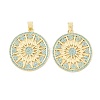 Brass Micro Pave Sky Blue Cubic Zirconia Pendants CU-CBA9CBD-14G-1