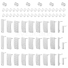   60Pcs 10 Style Rectangle Shape 201 & 304 Stainless Steel Stud Earring Finding STAS-PH0005-29-1