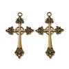 Cross Tibetan Style Alloy Big Pendants TIBEP-Q058-04AB-FF-1