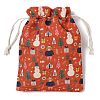 Christmas Theme Cloth Printed Storage Bags ABAG-F010-02B-01-2