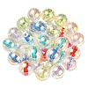 UV Plating Transparent Rainbow Iridescent Acrylic Beads OACR-F004-01-1