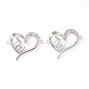 Brass Micro Pave Clear Cubic Zirconia Links ZIRC-J039-09P-1