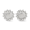 304 Stainless Steel Sunflower Stud Earrings EJEW-D281-20S-1