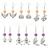 Halloween Theme Alloy & Imitation Jade Acrylic Dangle Earrings EJEW-FS00004-1