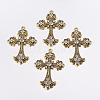 Alloy Rhinestone Cross Big Pendants LS-ALRI-1475-AG-RS-4